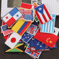 Custom embroidered flag patches with national and unit designs