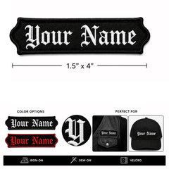 Custom patch applied to branded apparel